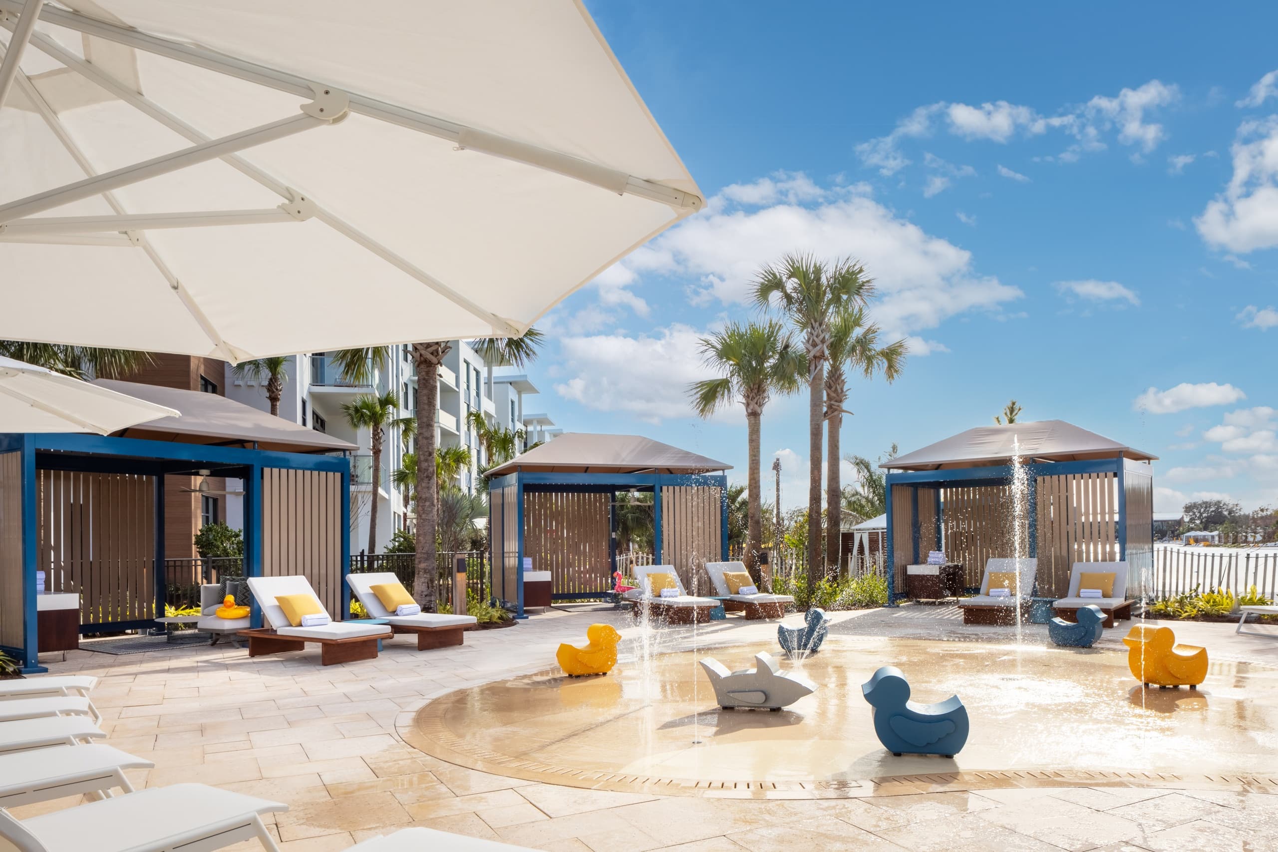 Splash Pad Cabanas