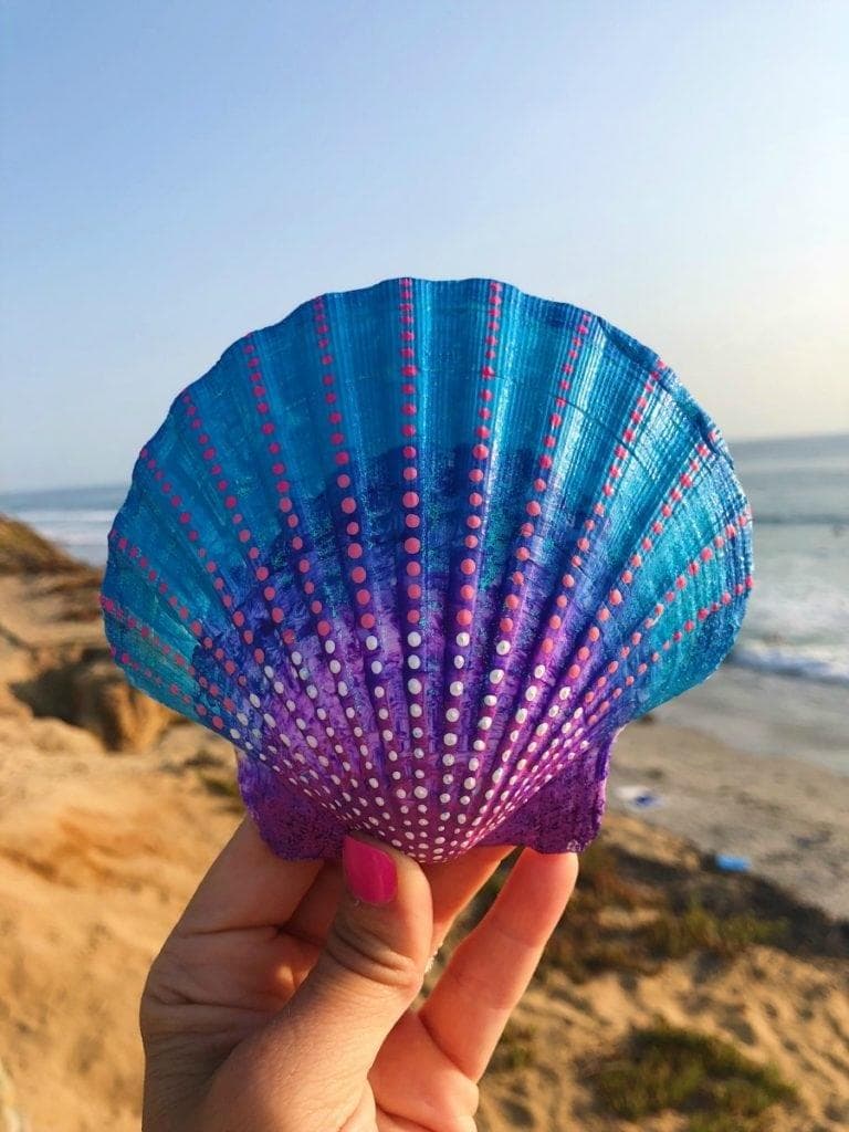 Sea Shell Painting at Tidal Beach