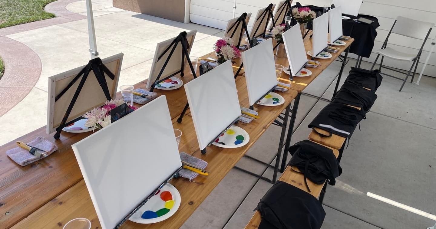Mobile Corporate Event Paint & Sip Party