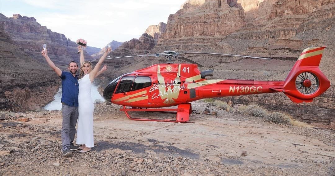 The Grand Canyon Floor Helicopter Wedding