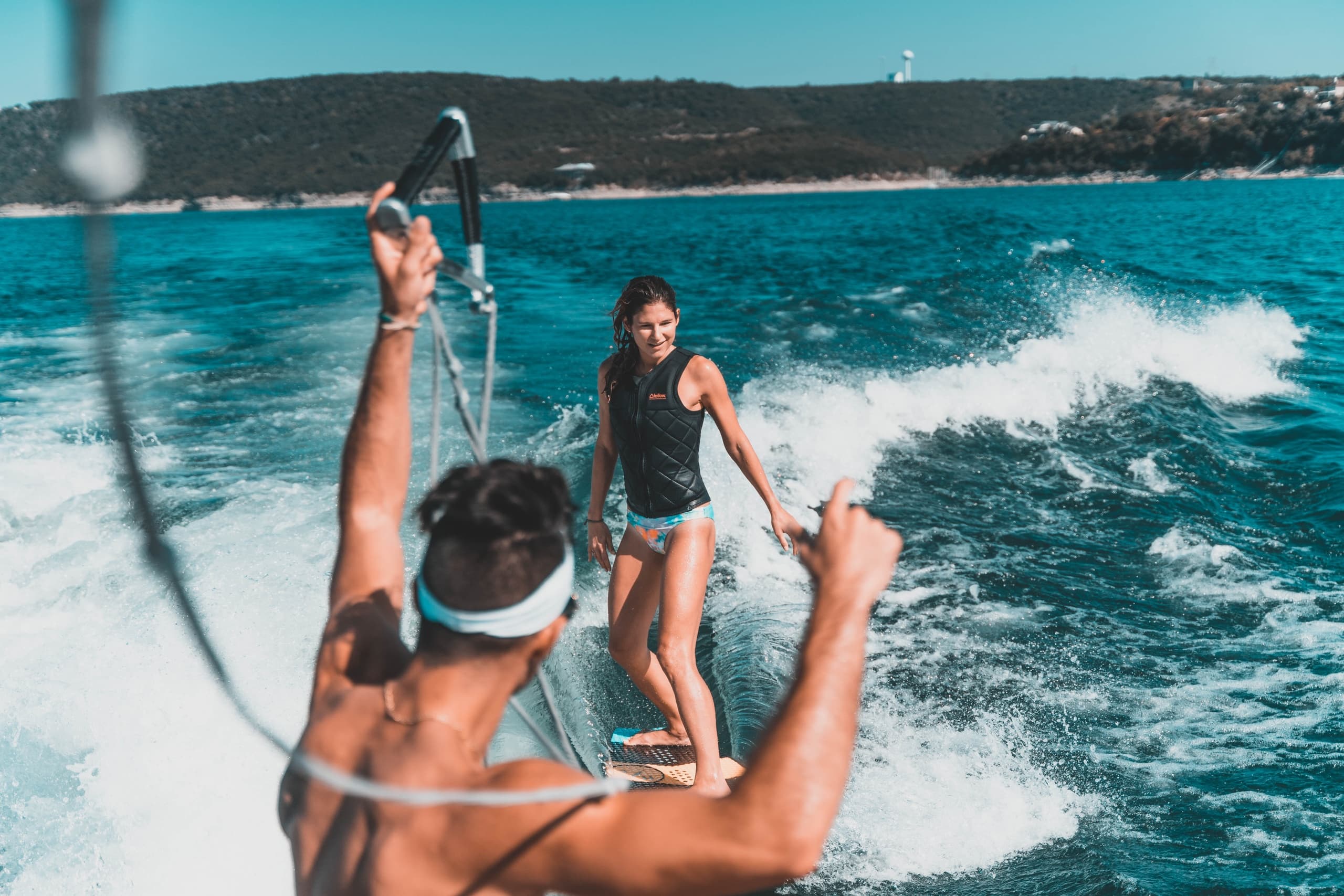 Wake Surfing Lessons on Axis A24 Surf Boat