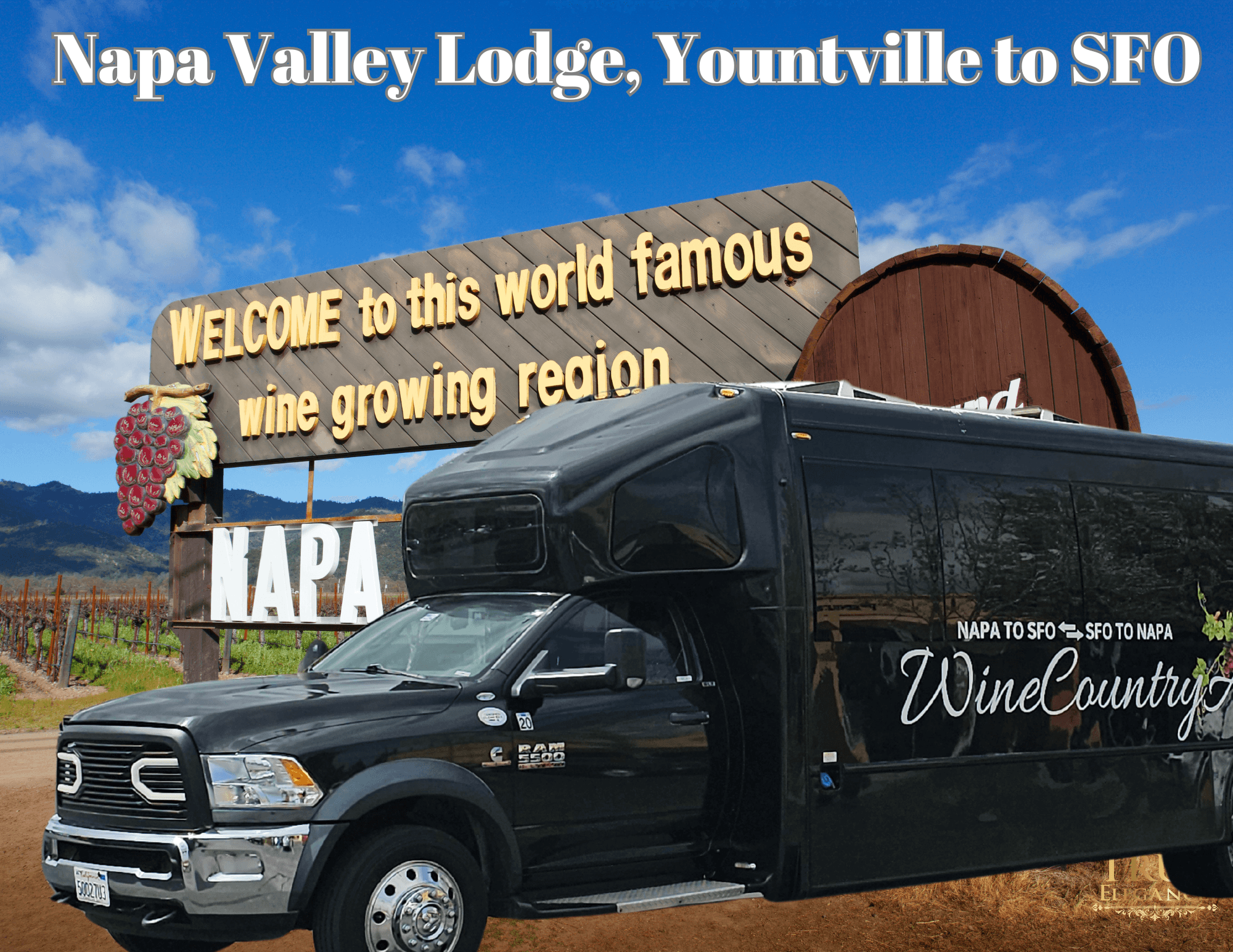 Napa Valley Lodge Yountville CA to San Francisco International Airport (HOTEL GUEST ONLY)